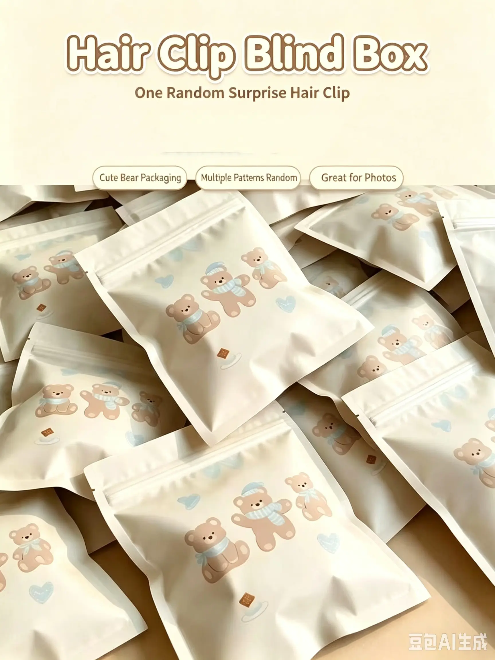 Hair Clips Hair Barrettes Hair Accessories Hair Pins Blind Box Hair Clips Cream Style Hair Barrettes 2‑Pack Cream‑Aesthetic Surprise Sweet‑Vibe Lightweight Versatile Accessory for Daily Hairstyling Casual Outing Girl Gathering