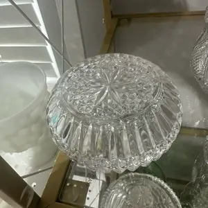 crystal glass dish with lid