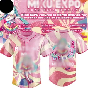 Virtual Idol Expo 2026 North America Show Baseball Jersey – Anime Music Fan Shirt Streetwear Concert Outfit Unisex