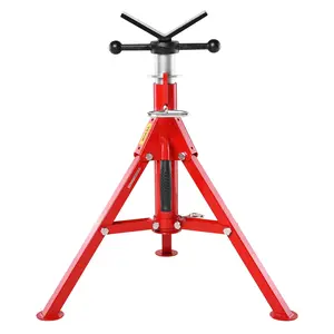 fathersdaygift VEVOR V Head Pipe Stand 1/8-12 inch Capacity, Adjustable Height 24-42 inch, Pipe Jack Stands 2500 lbs Load Capacity, Portable Folding Pipe Stands, Carbon Steel Body More Durable