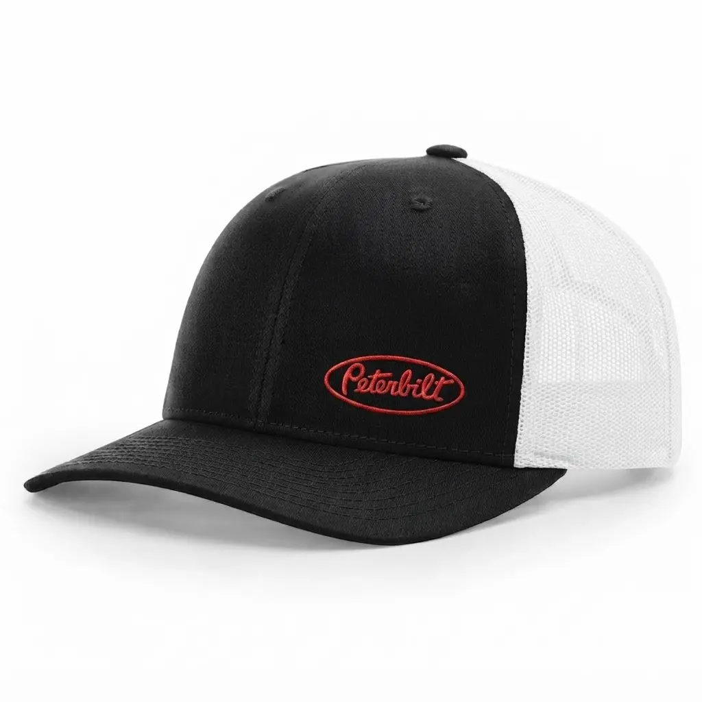 Peterbilt Embroidered Patch On Retro Trucker Hat Adjustable Snapback Baseball Cap Vintage Mesh Hat for Men Women Unisex Streetwear