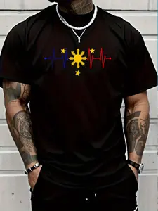 100% Cotton Philippines Pinoy Pinay Filipino Filipina Pride Heart Flag T-Shirt Women's Men's Graphic Tee Crew Neck summer vacation Tops