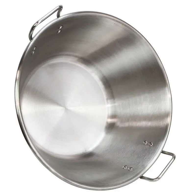 Barton Traditional Portable Stainless Steel Carnitas Taco Cooker, 16in x 7.5in Large Deep Outdoor Comal Cookware