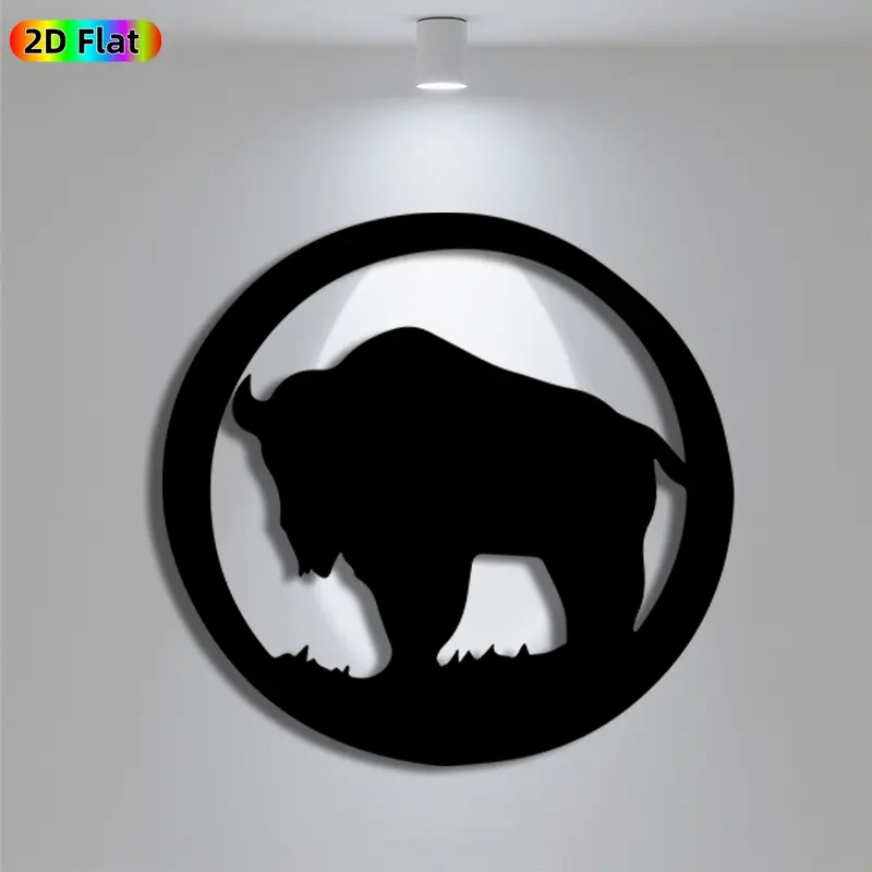 1pc Minimalist Buffalo Metal Wall Art, Minimalist Buffalo Statue Mural, Iron Craft, Perfect for Living Room, Garden, Zoo Corner Decor, Silhouette Wall Decor, Intricate Craftsmanship, Christmas Decor, Ideal Gift for Nature Lovers