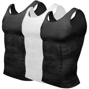 3 Pack Menswear Compression Shirt Tummy Control Workout Tank Tops Shapewear Body Shaper Breathable Elastic Lightweight Soft Stretchy Shirt Suits Fabric Clothes Bestie Bestie