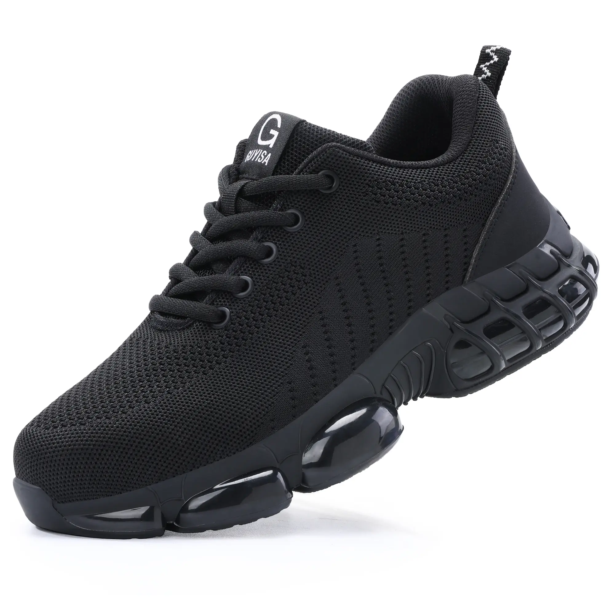 HISQIM Women's Steel Toe Mesh Trainers - Nonslip Work Shoes, Lightweight Round Toe, Air Cushion, Puncture-Proof Sole, Double Protection Shoes Work & Safety Footwear, Steel Toe Trainers