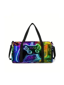Gamepad pattern printed large capacity travel duffel bag Fashion Travel Bag Casual Travel Bag Travel Duffle Bag