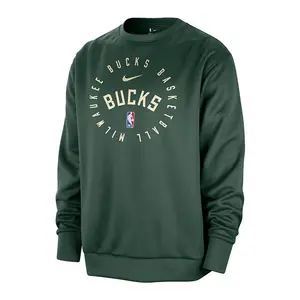 Nike On-Court Spotlight 2024-25 Fir Milwaukee Bucks Crewneck Sweatshirt