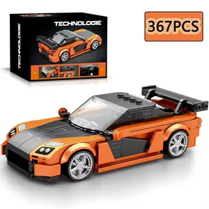 367PCS RX7 sports car building blocks, classic models, desktop decoration, assembly toys, puzzle toys, holiday gifts, creative building block decorations, the preferred gift for friends and lovers, Building Block Set, Diy Building Model