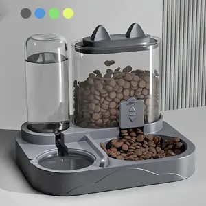 Automatic Pet Feeder Bowl Set for Dogs & Cats, Includes 700ML Food Dispenser and 400ML Water Bottle, Ideal for Small Pets, Tray