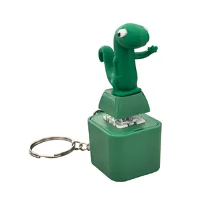 Rechargeable Lizard Sound Fidget Keychain Toy - Kawaii, Lightweight Anxiety Relief Button with Colorful Lights, Sounds, Portable Keyboard Clicker for Adults, Outdoor Sensory Stress Relief Gift, Keychain Kawaii