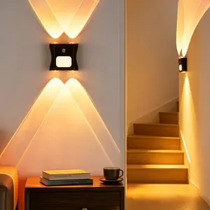 New Rechargeable Wall Lamp with Remote, RGB Smart Ambient Light, Multi-Color Temperature, Motion Sensor, Ideal for Bedroom, Hallway, Staircase, Wireless Wall Sconces, Led Atmosphere Lamp