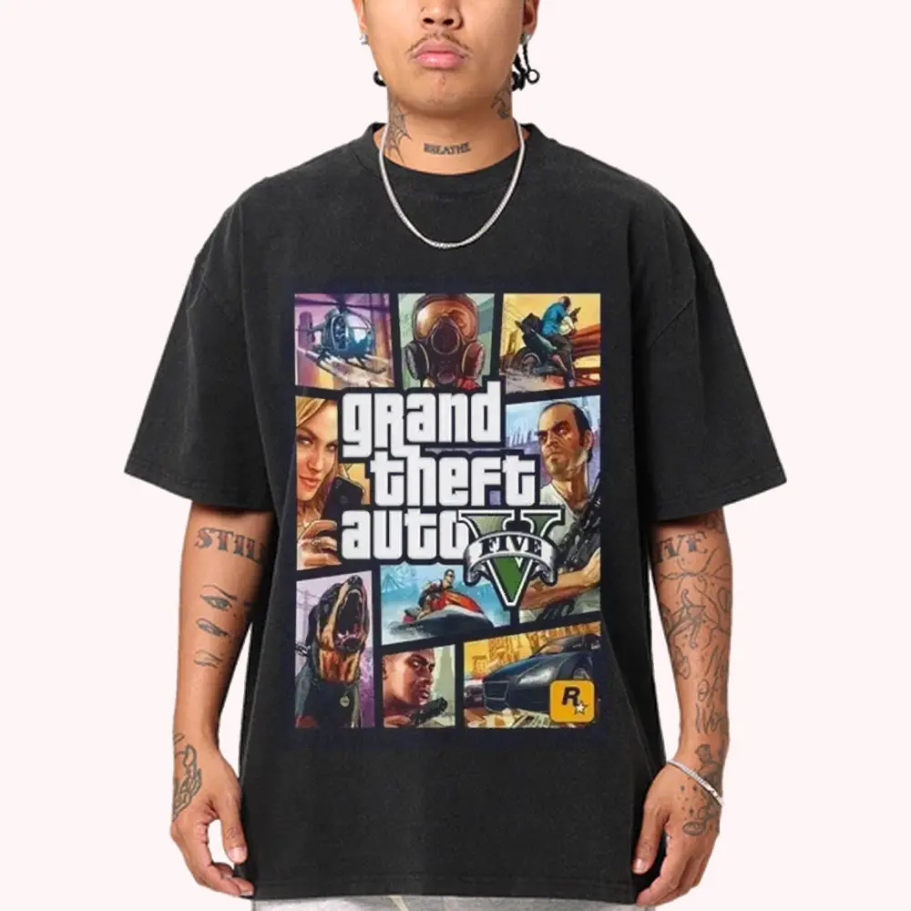 Vintage Grand Theft Auto T Shirt Vice City Retro Video Game Merch Apparel Top HY4094