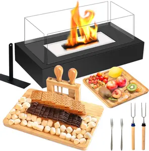 Tabletop Fire Pit with Charcuterie Boards - Smores Maker Kit Indoor & Outdoor, #FallFreshness, Engagement Gifts for Couples, Gifts Ideals for Wedding, Housewarming, White Elephant, Bridal Showers, Christmas Gift#TikTokShopHolidayHaul