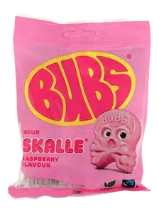 Bubs Sour Raspberry Foam Skulls 90g