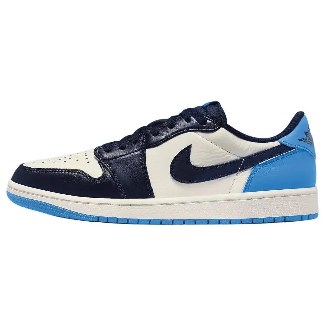 Jordan Low OG Obsidian Men's Retro Sports Shoes, Trainer Shoes with Durability, Breathability in Black, White & Blue Hues, Sports Shoe