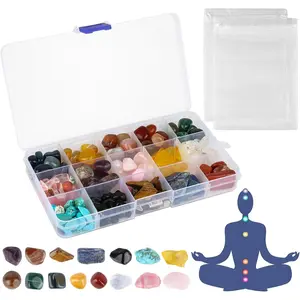 15 Assorted Tumbled Stones and Crystals Bulk,Irregular Rocks Natural Polished Gemstones and Crystals Quartz for Reiki Chakra Healing Meditation Home Indoor Decorations Christmas Day Gift