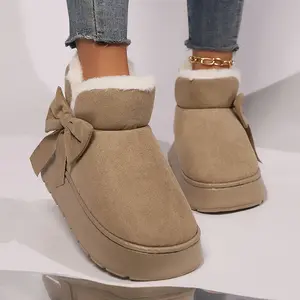 Women's Winter Bow Cotton Boots