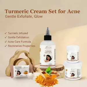 BYENBLAN Turmeric Medium Body Care Set - Golden Hydrating Moisture Cream (Gentle Exfoliation), Smooth Lightweight Cleanser Body Wash for Brightening, Acne Care & Radiant Skin Repair