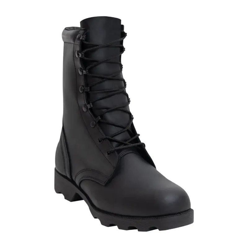 ROTHCO Men's 10-Inch Black Leather Tactical Shoes, Athletic Combat Boots with Speedlace Lacing, Ankle Support, Cushioned Insole & Nylon Construction