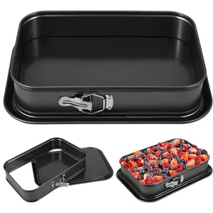 Spring Form Cake Mold, Non-Stick Cheese Cake Mold, 14x9 Inch Large Rectangular Cake Mold, Detachable Bottom, Baking Tool for Ice Cream Cakes