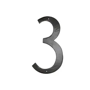 212 MAIN Hand-Mounted 10 in. Standard Modern Font Individual House Number 3, Outdoor Home Improvement Decor Sign, Metal Signs, Signs