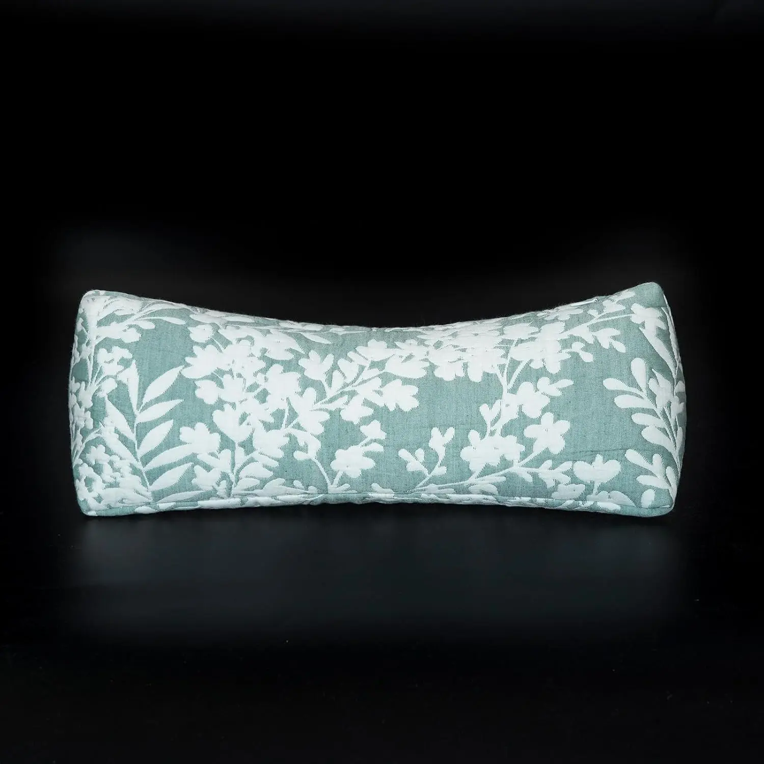 Neck Support Cervical Cylinder Bolster Pillow, Adjustable Buckwheat Hull Roll Pillow for Neck Pain Relief, Suitable for Back and Side Sleepers, Round Pillow for Lunch Break, Green, 6×15 inches