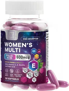 Multivitamin for Women with Iron - Daily Vitamins for Woman with Biotin, Calcium, Folic Acid & Zinc, Vitamin A, C, D, E & B Vitamins, Women's Beauty, Health and Wellness Supplements - 60 & 120 Count Softgels vitamins women