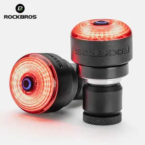ROCKBROS Bike Taillight Handle Plug Light Team Cycling Synchronized Smart Brake Sensing Bike Rear Light MTB Road Bike Helmet Light Sports Equipment
