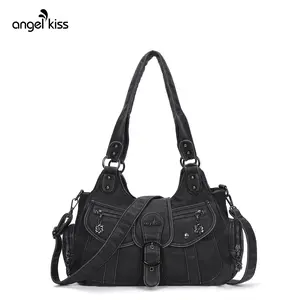 Angel Kiss Hobo Women's Bag Faux leather shoulder Bag and Handbag Women's Baggy Handbag Purse with crossbody strap