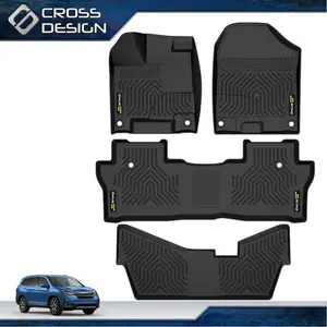 CROSSDESIGN 3D Molded TPE All Weather Floor Mats Liner Fit For 2016-2022 Honda Pilot  Upgraded Version