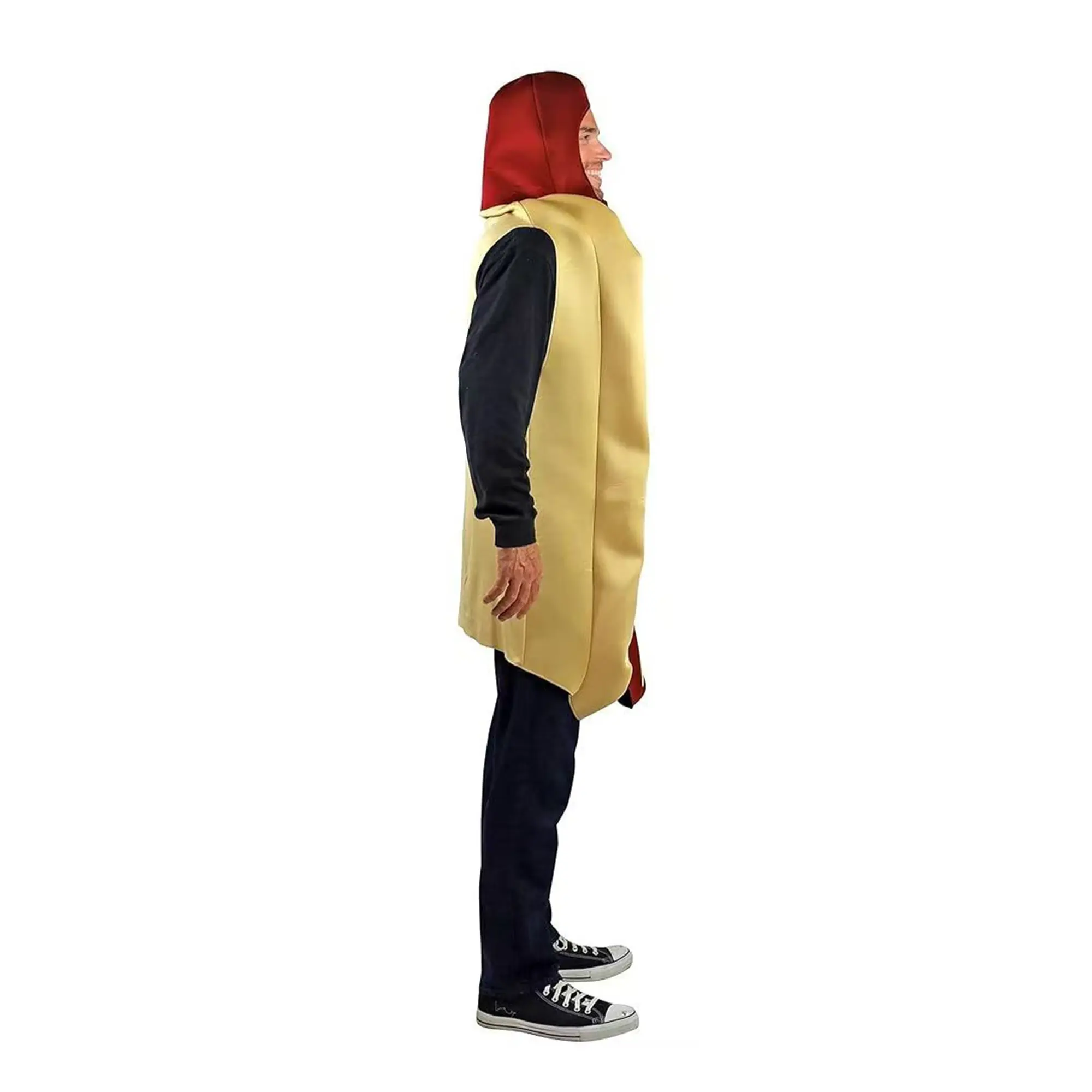 Adult Hot Dog Costume, Funny Hotdog Food Outfit for Halloween Party, One Size Fits Most Novelty Fancy Dress Costume