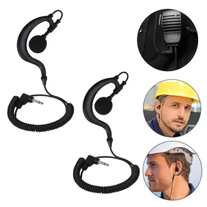 G Shape Soft Ear Hook Earpiece Headset - 2.5mm Plug Headphone Jack Listen Only Ham Radio Earpiece/Headsetfor Two-Way Radios, Transceivers and Radio Speaker Mics Jacks for Police Security and Law Enforcement Use Audio(2 pcs)