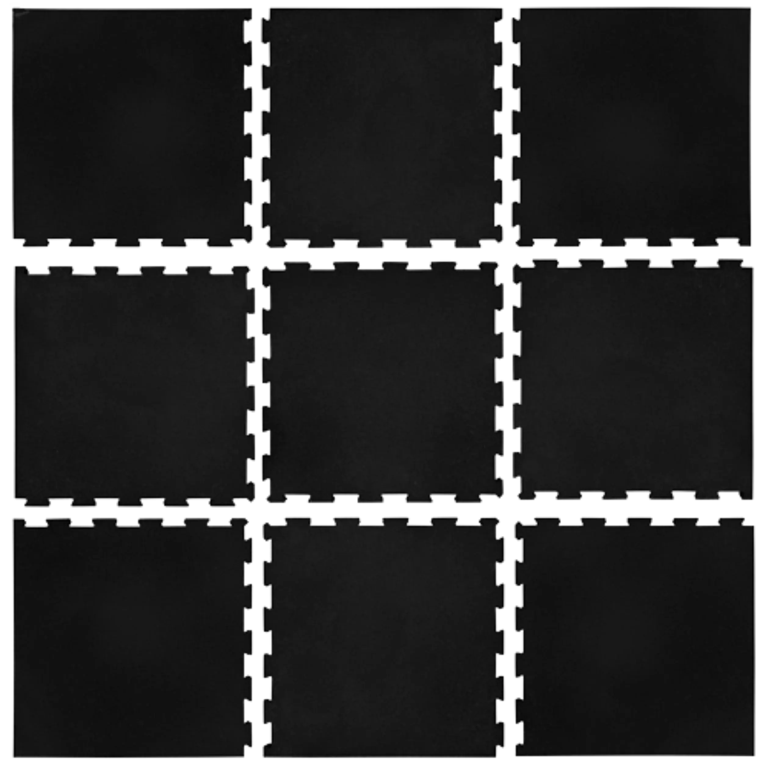 French Fitness 24"x24" Rubber Interlocking Gym Flooring Tiles w/ Edge, Middle, Corner Pieces - Noise Reduction, Shock Absorption (New)