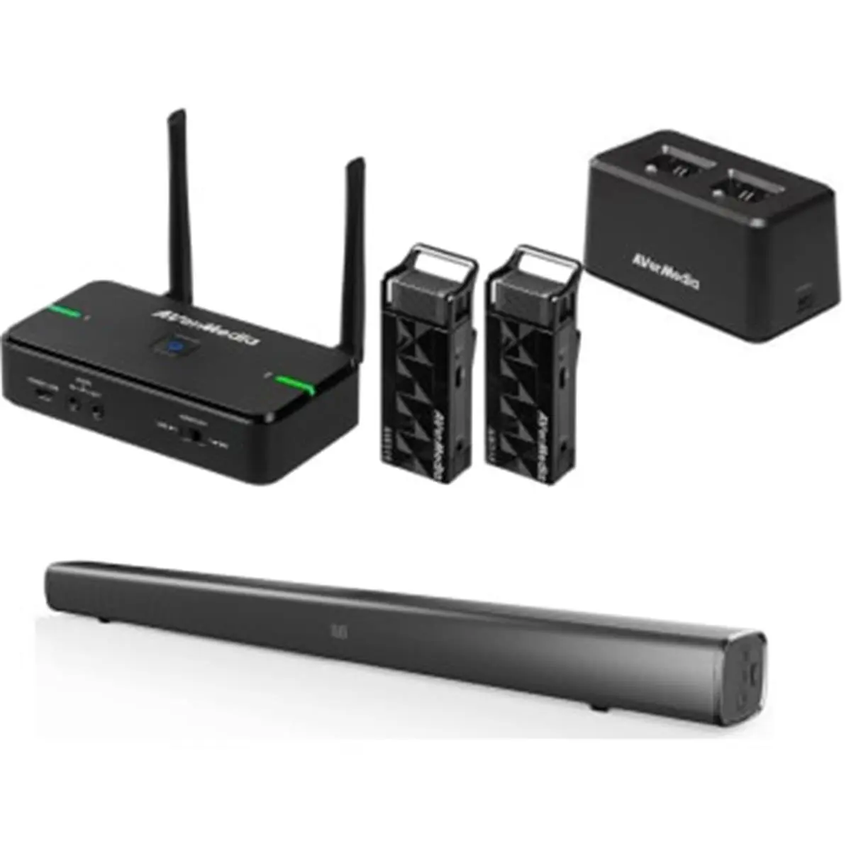 AVerMedia GS-68C Digital 2.1 Bluetooth Audio Soundbar Speaker - 80 W RMS, Remote Control Included, Wall Mount Compatible