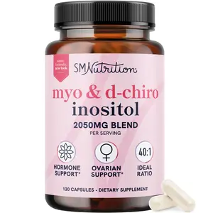 SM Nutrition Myo-Inositol & D-Chiro Inositol 2050mg Blend for Hormone Balance & Ovarian Health Support - Vegan, Gluten-Free, Non-GMO - Dietary Supplement