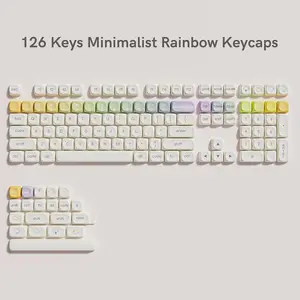 Womier PBT Keycap Set, MOA Profile Dye-Sub Custom Keyboard Keycap for Cherry MX Switch US Layout Mechanical Keyboard