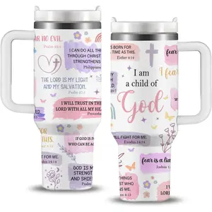 Christian Gifts For Women - 40 OzTumbler With Handle, Inspirational Religious Birthday Gifts For Mom Wife Sister Friends - Christmas Christian God Jesus Bible Pastor Prayer Gifts