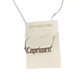 Stainless Steel Zodiac Necklace Female Male Daily Metal Coating