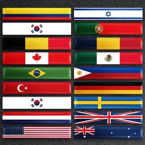 2026 New 3D Epoxy Reflective National Flag Stickers Decal Auto Motorcycle Accessories Malaysia Greece Russia Germany Kazakhstan Portugal for your car