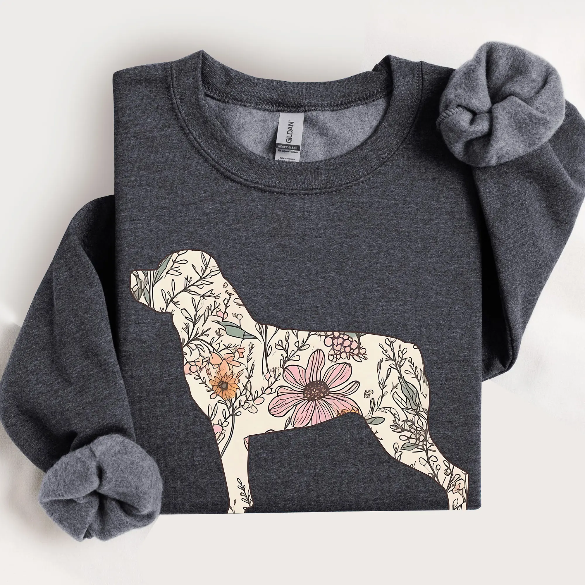 Rottweiler Sweatshirt, Rottweiler Mom Shirt, Cottagecore Rottie Tee, Wildflowers Rottweiler Dog, Dog Mama Gift, Rottie Gifts