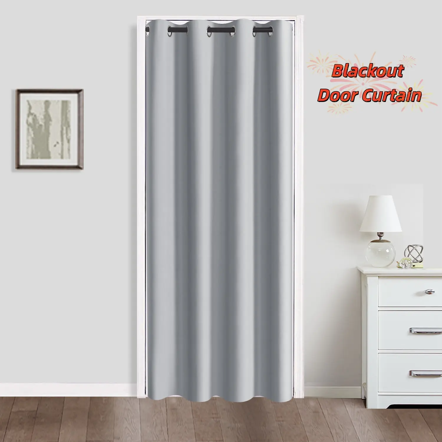 Modern Polyester Thermal Insulated Blackout Curtain Panel - 39x78 in Single Solid Grommet-Top, Blacking Out Curtains for Bedroom, Hook Rod Compatible, Blocks Glare for Calmer Sleep, Durable, Low Fuss, Wrinkle-Free Hang, Machine Washable, No Bleach