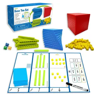 Math Teaching Aids Hundred Thousand Math Education Blocks with Whiteboard & Flashcards for Interactive Learning and Gaming