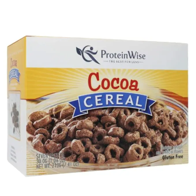 ProteinWise High Protein Cereal, Low Carb, Low Calorie, Kosher, Healthy Diet Snack, 7/Box