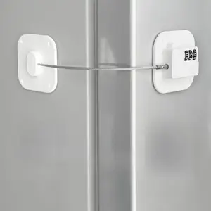 Home Safety Multi-Purpose Safety Locks - Easy Install Adjustable for Cabinet Window & Fridge Latches - Heavy-Duty No-Drill Cable Lock for Home Security