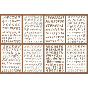 Pack of 8 Plastic Alphabet Letter Number Drawing Painting Stencils Sets for Scrapbook/Diy Painting Craft Projects，Letter Height Is about 1 Inch Skas