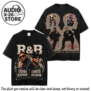 The R&B Tour 2026Premium Acid Washed Cotton T-Shirt, Breezy Fan Graphic Tee, Raymond and Brown Tour Merch Streetwear Graphic Shirt, Gift for Team Breezy, Hip-hop Fans