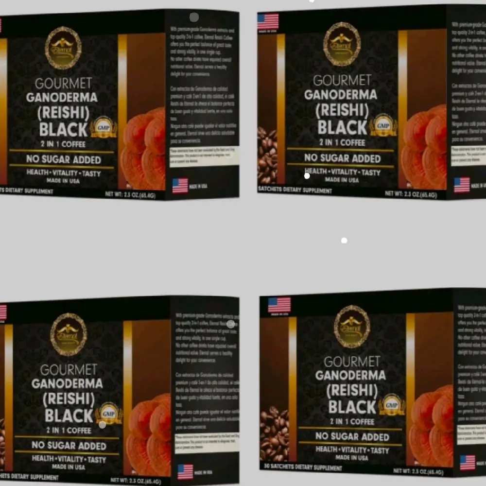 Eternal Gourmet Ganoderma Coffee 2 in 1 Reishi Black Mushroom Coffee Cafe De Ganoderma No Sugar Added Made in USA Coffee With Mushrooms Nutrient Rich Coffee