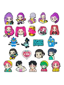 16 Piece Korean Style Hole Shoe Charms, Iconic Design & Characters, Perfect Accessory, Fashionable Footwear Decoration, Korean Elements, Multiple Accessories, Easy Attachment