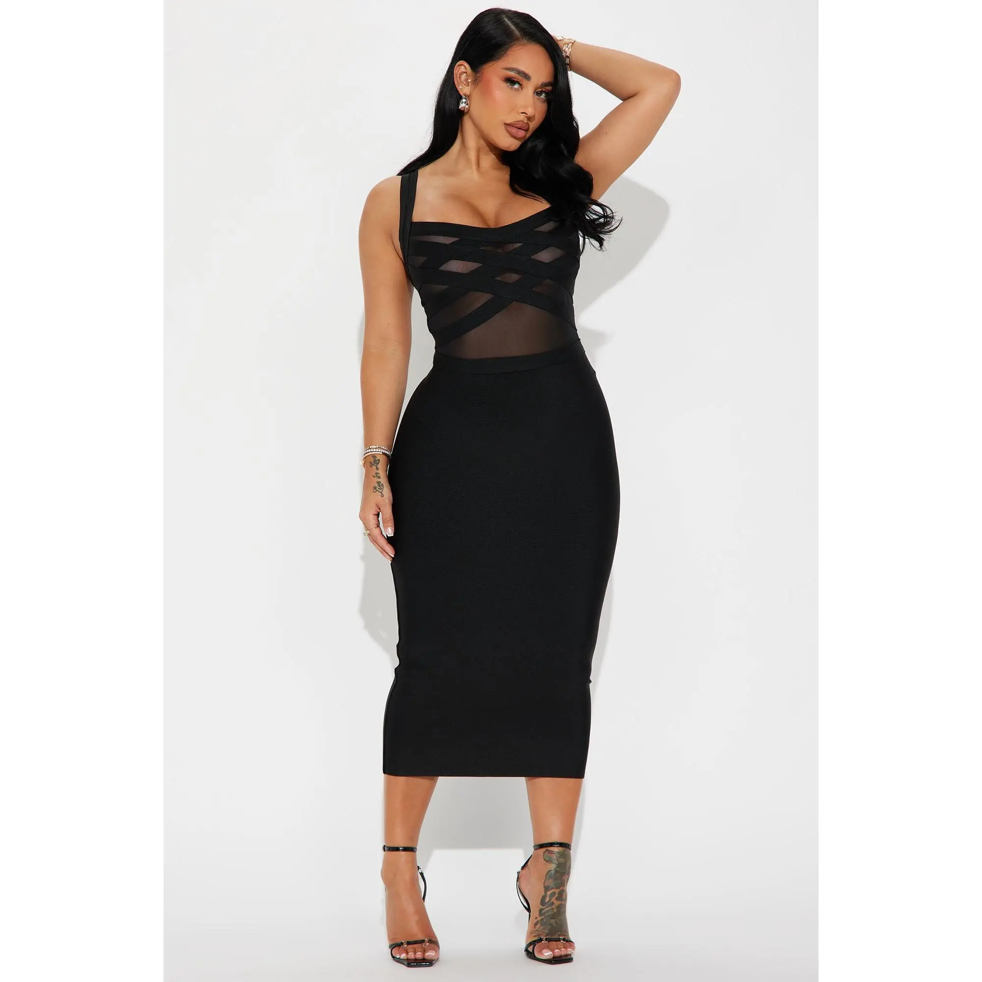 Cassidy Bandage Midi Dress - Black